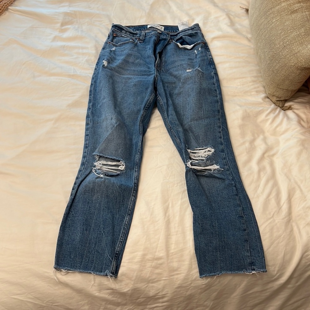 Abercrombie ankle straight high rise jeans